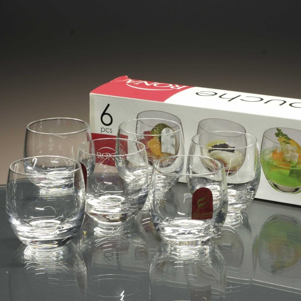 Juego de 6 vasos de cristal para chupitos de licor o whisky - Colección M.BOUCHE 4191.