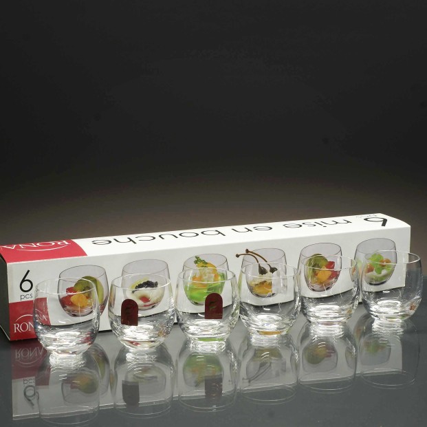 Juego de 6 vasos de cristal para chupitos de licor o whisky - Colección M.BOUCHE 4191.