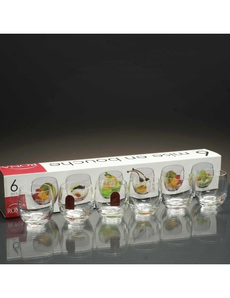 Juego de 6 vasos de cristal para chupitos de licor o whisky - Colección M.BOUCHE 4191.