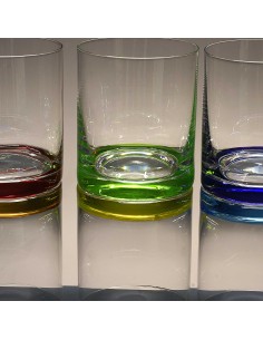 Juego de 6 vasos bajos de cristal para whisky o agua - 6 colores - Colección CLASSIC. 2