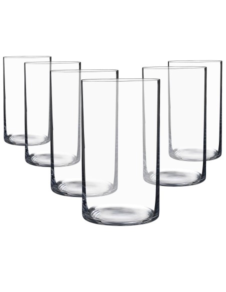 Juego de 6 vasos bajos de cristal para whisky o agua - Colección PUB.
