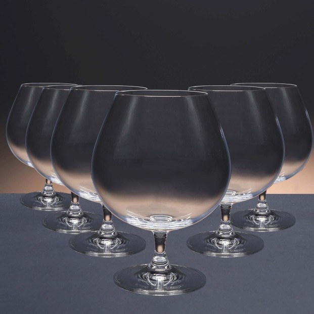 Juego de 6 copas de cristal para coñac o brandy - Colección GASTRO.
