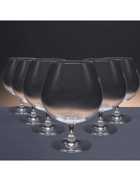 Juego de 6 copas de cristal para coñac o brandy - Colección GASTRO.