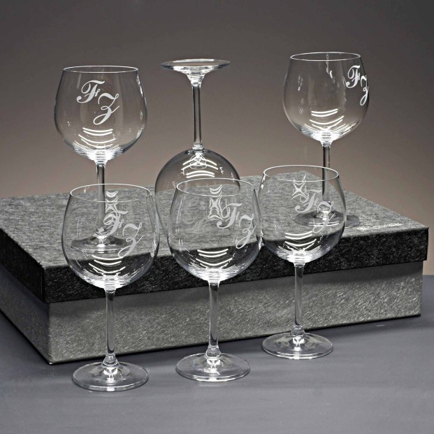Juego de 6 copas de cristal para vino o agua - Colección GASTRO RESERVA-GRABADO - Grabación personalizada.