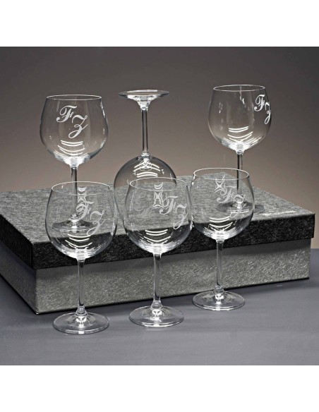 Juego de 6 copas de cristal para vino o agua - Colección GASTRO RESERVA-GRABADO - Grabación personalizada.