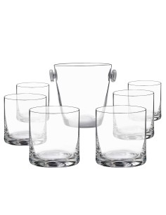 Set de 6 vasos bajos para whisky o agua+cubo de hielo - Colección GOGO.