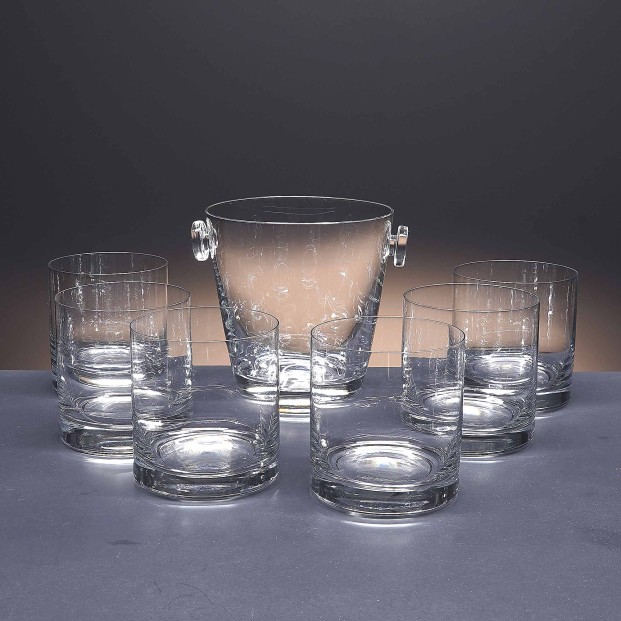 Set de 6 vasos bajos para whisky o agua+cubo de hielo - Colección GOGO.