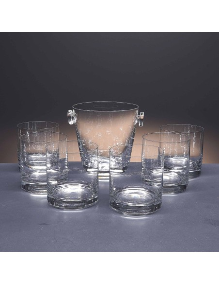 Set de 6 vasos bajos para whisky o agua+cubo de hielo - Colección GOGO.