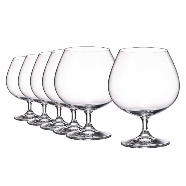 Set de 6 copas de cristal para coñac o brandy - Colección GASTRO.