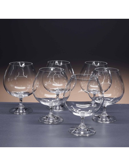 Set de 6 copas de cristal para coñac o brandy - Colección GASTRO.