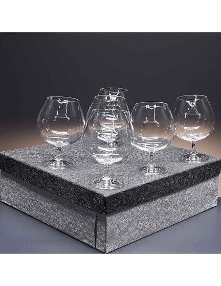Set de 6 copas de cristal para coñac o brandy - Colección GASTRO.
