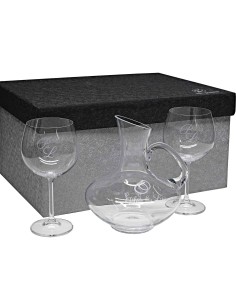 Set de 2 copas de cristal para vino o agua+decantador - Colección GASTRO RESERVA+34104-GRABADO - Grabación personalizada.