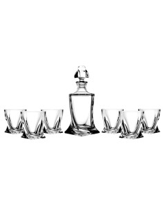Set de 6 vasos bajos para whisky o agua+botella - Colección QUADRO.