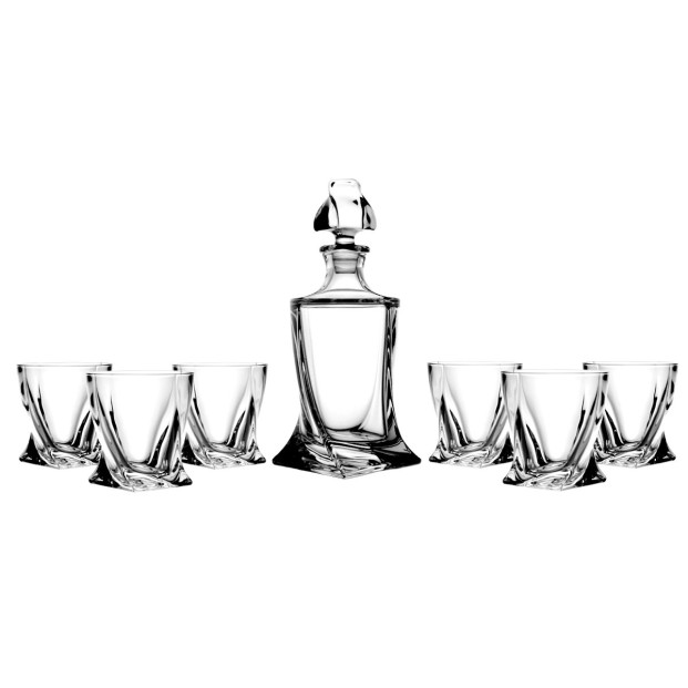 Set de 6 vasos bajos para whisky o agua+botella - Colección QUADRO.
