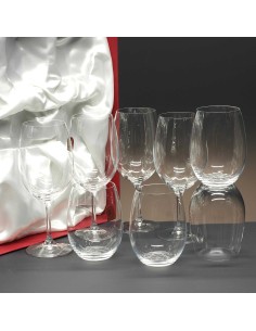 Set de 4 vasos bajos para whisky o agua+4 copas para vino - Colección CRISTALLIN. 2