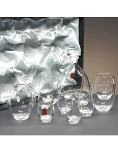 Set de 6 vasos bajos de cristal para whisky o agua+chupitos+botella - Colección MAGNIFICO. 2