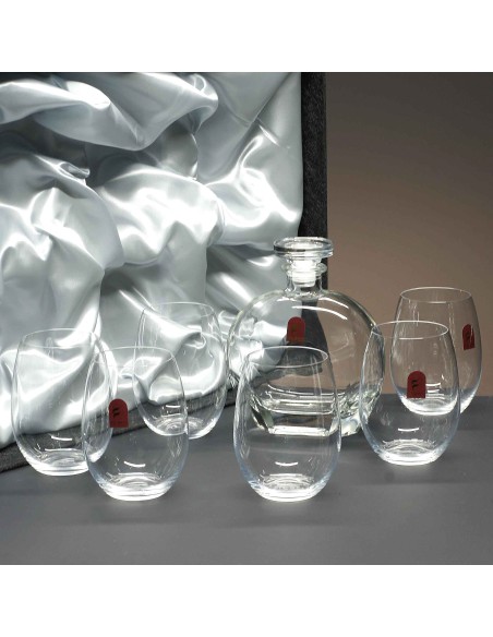 Set de 6 vasos bajos para whisky o agua+botella - Colección CRISTALLIN.