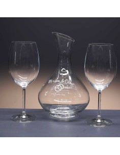 Set 2 copas cristal para vino o agua+decantador - Colecc. GASTRO BORGOÑA+31B06-GRABADO - Grabación personalizada en decantador. 2