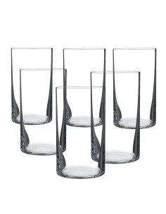 Set de 6 vasos altos de cristal para whisky o agua - Colección PUB.