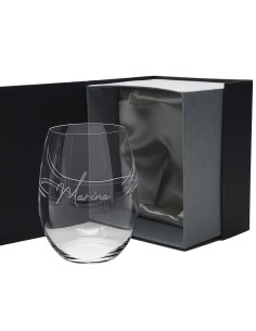 Set de 1 vaso bajo para whisky o agua - Colección CRISTALLIN-GRABADO - Grabación personalizada.