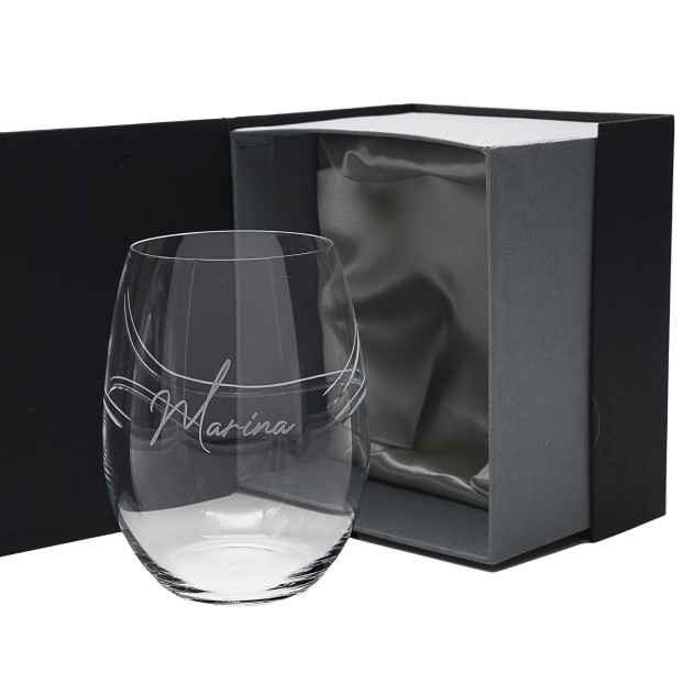 Set de 1 vaso bajo para whisky o agua - Colección CRISTALLIN-GRABADO - Grabación personalizada.
