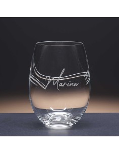 Set de 1 vaso bajo para whisky o agua - Colección CRISTALLIN-GRABADO - Grabación personalizada. 2