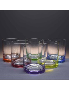 Set de 6 vasos bajos de cristal para whisky o agua - 6 colores - Colección CLASSIC. 2