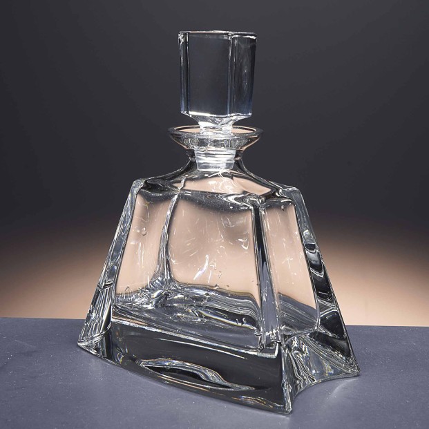 Botella de cristal - Para whisky o licor - Colección FLAT.