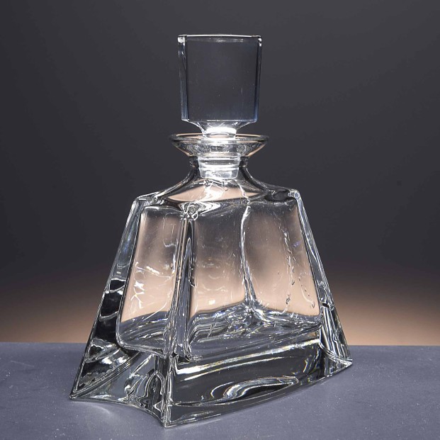 Botella de cristal - Para whisky o licor - Colección FLAT.