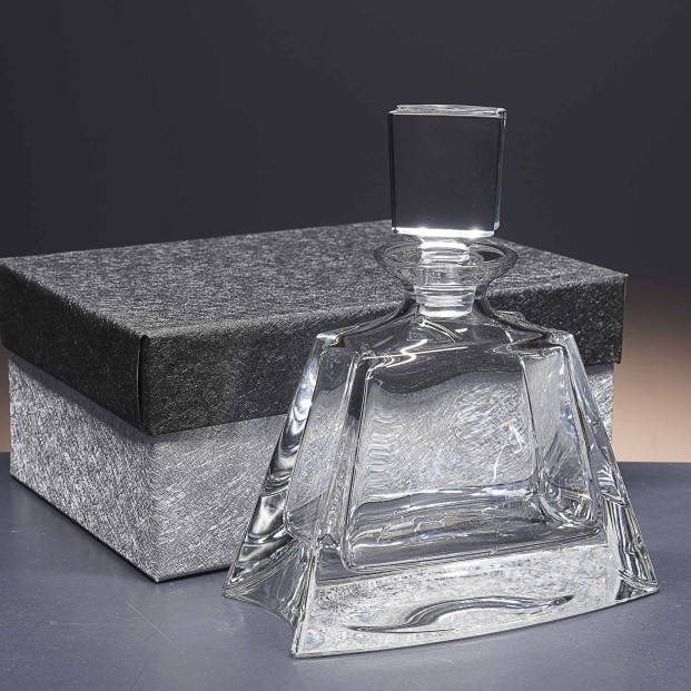 Botella de cristal - Para whisky o licor - Colección FLAT.
