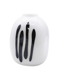 Florero de cristal - Jarrón - Colección 9148-BLANCO Y NEGRO.