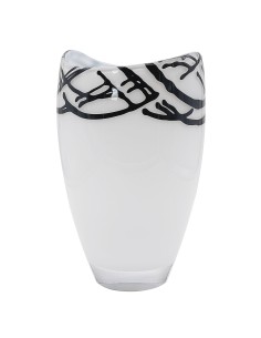 Florero de cristal - Jarrón - Colección 9185MY-BLANCO Y NEGRO.