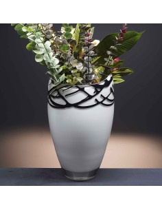 Florero de cristal - Jarrón - Colección 9185MY-BLANCO Y NEGRO. 2