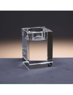 Candelabro de cristal - Portavela - Colección CUADRADO-TRANSPARENTE. 2