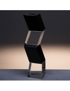 Candelabro de cristal - Portavela - Colección 8303-NEGRO/TRANSPARENTE. 2
