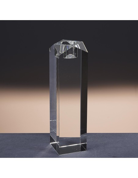 Candelabro de cristal - Portavela - Colección ALTO-TRANSPARENTE.