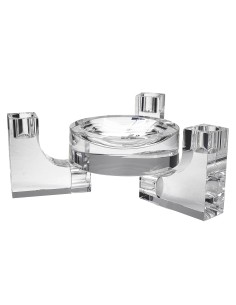 Candelabro de cristal - Portavela - Colección TRIPLE.