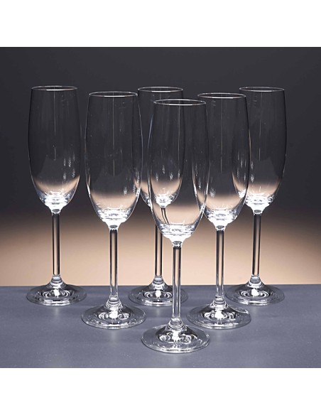 Juego 18 copas de cristal para champán - Colección NATALIE.