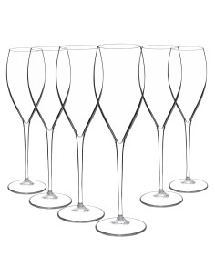 Juego 6 copas de cristal para champán - Colección MAGNIFICO.