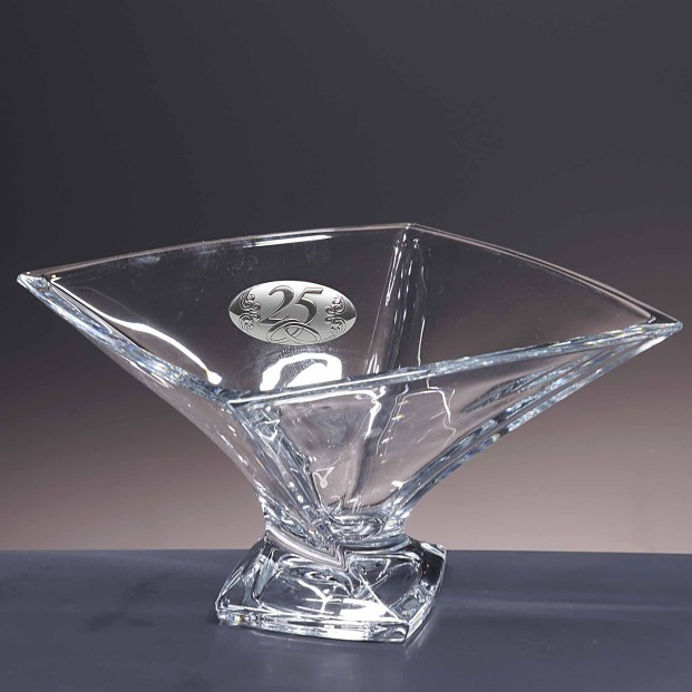 Centro de mesa de cristal - Colección QUADRO-ANIVERSARIO BILAMINADO.