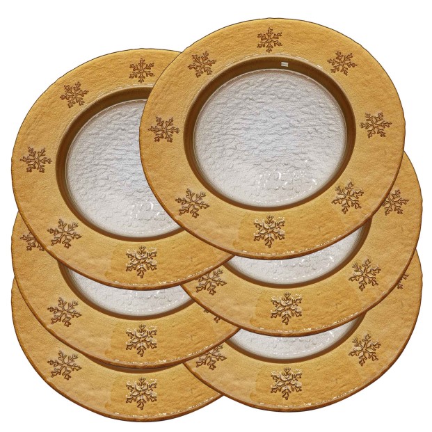 Caja de 6 bajoplatos de cristal - Colección COPO DE NIEVE.